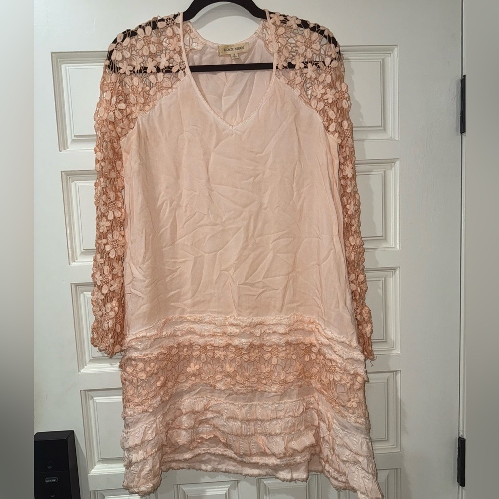 Black Swan Blush Lace Dress